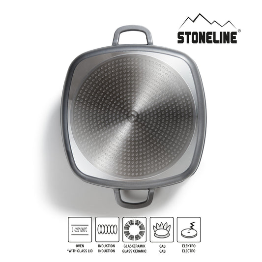Servierpfanne Eckig 28 cm | mit Deckel