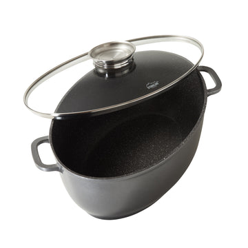 Bräter Schmortopf Oval 39x26 cm | mit Deckel