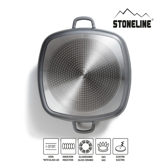 Servierpfanne Eckig 32 cm | mit Deckel