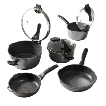 Future Topfset 8 tlg.  mit Siebglas Deckel, Induktion geeignet
