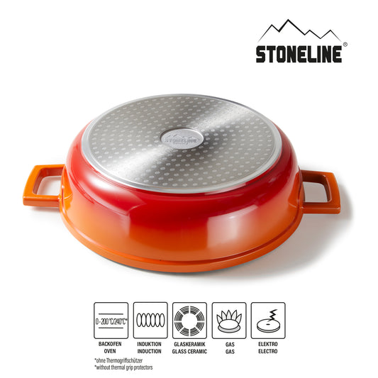 Cocotte Bräter Rund 28 cm Orange | mit Deckel