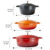 Cocotte Bräter Rund 28 cm Orange | mit Deckel